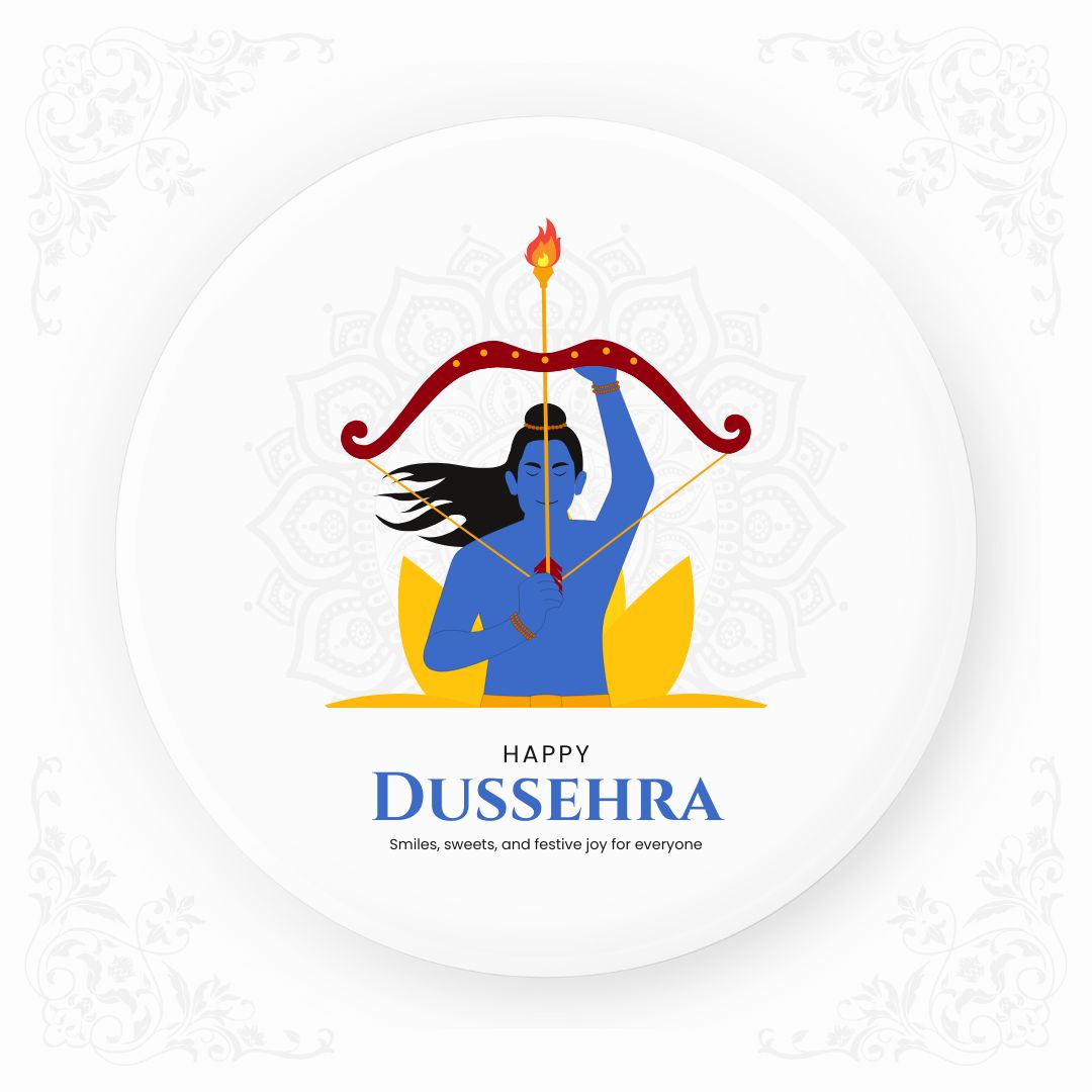 Happy Dussehra wishes — Victory of good over evil festive image